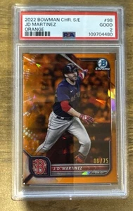2022 Bowman Chrome Sapphire Orange Boston Red Sox JD Martinez 6/75 PSA 2 - Picture 1 of 2