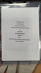 2025 TOPPS CHROME LOGOFRACTOR ROKI SASAKI GOLD REFRACTOR ROOKIE AUTO #D/50 - Picture 1 of 2