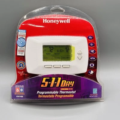 Honeywell Vision RTH7400 Digital 5-1-1 Day Programmable Thermostat Heat AC ~ NEW - Image 1 of 4
