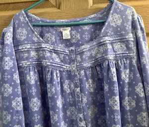 Croft & Barrow langes Fleece Nachthemd Polyester periwinkle flauschig warm Gr. 2X Neu mit Etikett - Bild 1 von 5