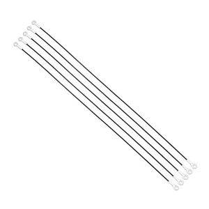 Cable de cordón de 4 mm x 80 cm, 5 piezas ojales de acero inoxidable cable de alambre terminado negro - Imagen 1 de 7