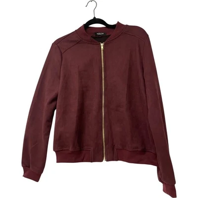Massimo Dutti Womens Sweater Cardigan L Burgundy red Bomber 5747/644 NWoT - Image 1 of 4