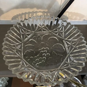 10” Federal Pioneer Pattern Georgian Clear Pressed Depression Glass Bowl Fruit - Picture 1 of 4
