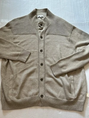 Peter Millar | Suéter cárdigan con botones para hombre - Tostado/Beige XXL, lana merino/lino Foto 1 de 4