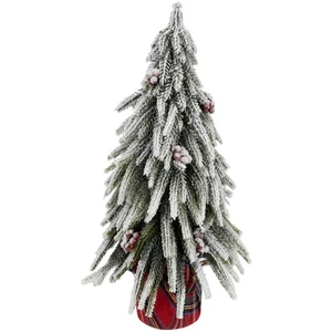 Northlight Flocked Downswept Pine Berries Artificial Christmas Tree Unlit 14" - Picture 1 of 5