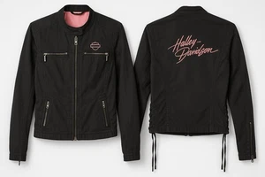 Chaqueta para mujer Harley Davidson etiqueta rosa 3 en 1 concha bordada BikerCore mediana - Imagen 1 de 20