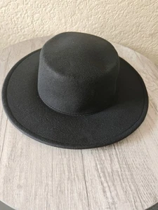 Ladies Elegant Fedora Wide Brim Felt hat in Black Brand New - Picture 1 of 3