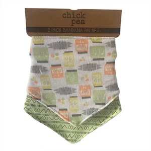 Chick Pea 2 Pack Bandana Bib Set NWT Kitchen Veggies Unisex Baby Cotton - Picture 1 of 6
