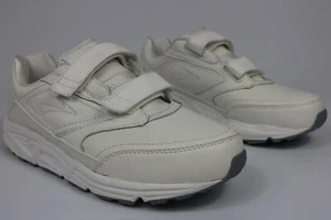 Brooks Mens Addiction Walker V Strap White Walking Shoes (2E, 4E and 1D Width)