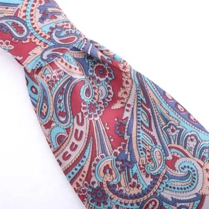 Essex Row Necktie Blue Red Paisley Tie - Picture 1 of 8