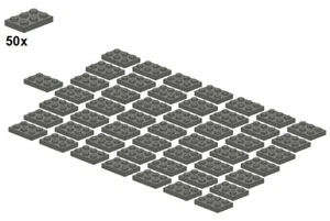 LEGO® - Plates - Darkbluishgray - 3021-09 - 2x3 (50Stk) - Platte - Dunkelgrau - Picture 1 of 1