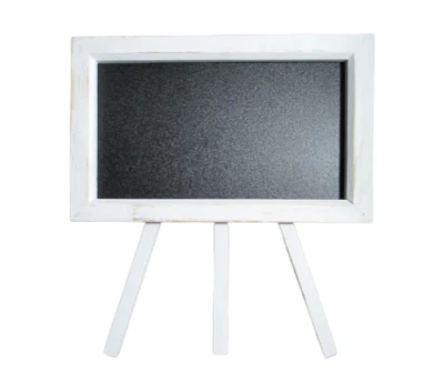 Tabletop Chalkboard Easel (Wooden) Rustic White 8"x5" (Total Height 9") Signage - Image 1 of 4
