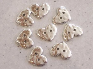 BULK BUY 19 Heart Shaped Zinc Alloy Metal Buttons 19x16mm FREE P&P! - Picture 1 of 1