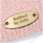 Personalised OVAL Tags Buttons Wooden Wood Handmade Products Knitted Crochet-041