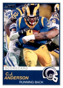 Tarjeta de puntuación 2019 Gray Border CJ Anderson Grey Parallel PWE Insert Rams #324 - Imagen 1 de 2