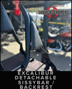 Siouxicide Choppers Harley 09-25 Touring Detachable Excalibur Blk Tall Sissy-Bar - Picture 1 of 8