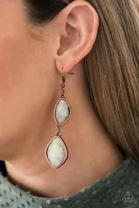 Paparazzi Jewelry Accessories - The Oracle Has Spoken - Copper Earring - Vintage - Picture 1 of 4