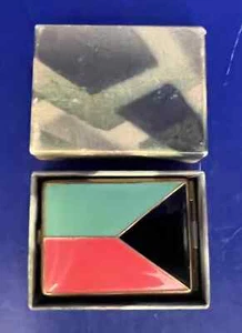 MIB Art Deco Miniature Enamel Blush Compact - Arlene Vanity No. 50 - Picture 1 of 11