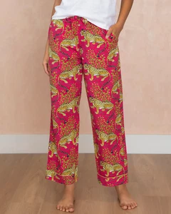 NEW PRINT FRESH Anthropologie leopard Bagheera Pajama Pants Organic Cotton sz 3X - Picture 1 of 12