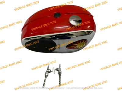 BSA A65 THUNDERBOLT RELÁMPAGO ROJO CROMO TAPA TANQUE DE COMBUSTIBLE INSIGNIA KPAD GRIFO GOMA/AJUSTE Foto 1 de 4