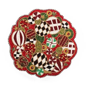 Neu in Verpackung MacKenzie-Childs JOLLY ORNAMENTE PERLEN TISCHSET Cheery & Bright NEU! - Bild 1 von 2