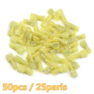 50PCS 12-10AWG Spade Connector Thick Nylon Electrical Wire Crimp Terminals - Picture 1 of 11