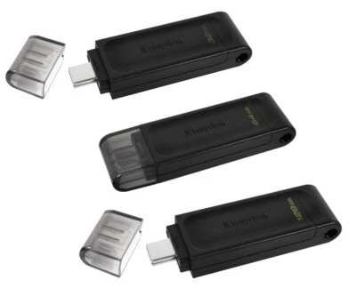 Pen Drive Flash Kingston Type-C 128 GB 64 GB 32 GB Data Traveler DT70 USB 3.0 3.2 C Foto 1 de 4