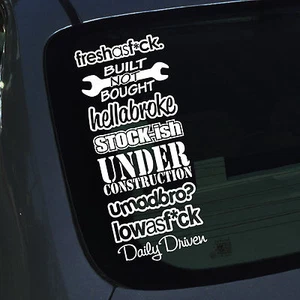 JDM Vinyl Decals Stickers 8 Pack Illest Fatlace Fresh Hella Flush Stance Low #1 - Bild 1 von 1