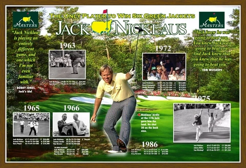 6-TIME MASTERS GOLF CHAMPION JACK NICKLAUS 19”x13” COMMEMORATIVE POSTER Cover