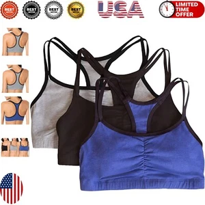 Versatile Women's Cotton Spaghetti Strap Bra Set - Low-Impact Support & Comfort - Picture 1 of 8