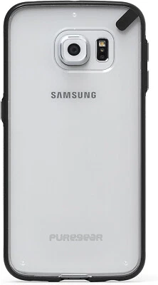 Funda delgada PureGear para Samsung Galaxy S6 Edge - transparente/negra Foto 1 de 4