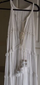 Weißes Baumwollkleid gefüttert Größe S  - Bild 1 von 3