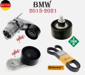 Engine Drive Belt With Belt Tensioner Assembly And 2 Idler Pulleys Set For BMW - Bild 1 von 5