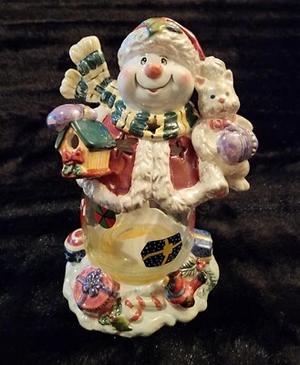 Holiday by Kirkland's Santa Muñeco de Nieve 7.5" Juego de Luces de Té Juguetes para Gatos Regalo de Navidad Foto 1 de 4