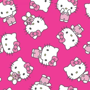 35"L x 45"W Sanrio Hello Kitty Sweet Hot Pink Cotton Fabric 77628 - Picture 1 of 2