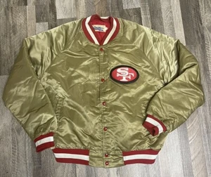 Chaqueta de satén vintage años 90 San Francisco 49ers de Chalk Line hecha en EE. UU. Talla L - Imagen 1 de 11