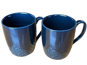 Robert Stanley Tassen 14 Unzen 2er Set Baumblätter blau schwarz - Bild 1 von 4