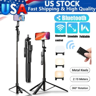 Phone Tripod Bluetooth Remote Extendable Tripod Stand Portable 84" Selfie Stick - Image 1 of 4