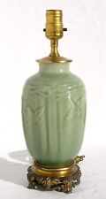 Vintage Celadon Green Rookwood Pottery Lamp Art Deco Flying Ducks Vase #6551