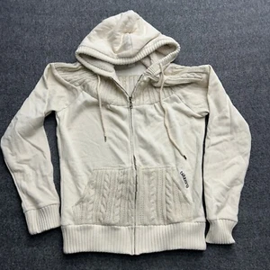 Billabong Hoodie Womens XL Y2K Full Zip Fleece Faux Fur Boho Surfer Sweater - Picture 1 of 11