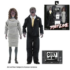 NECA - THEY LIVE Retro Clothed Alien 2 Pack 8" Scale Action Figure Collection