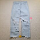 Old Navy The Sky-Hi Straight extra hohe leichte Waschknopf Fly Jeans Gr. 8