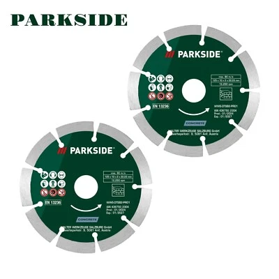 PARKSIDE 2x Diamanttrennscheibe 125 Beton Granit Stein uvm. - Diamant Trennscheibe 125 mm