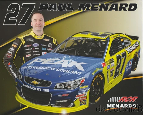 2017 Paul Menard Peak Chevy SS NASCAR MENCS postcard Cover