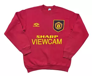 Vintage 90's Manchester United Football Soccer Sweatshirt Rare Size S - Picture 1 of 9