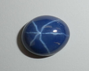 Blue Star Sapphire Oval 12x10 mm Cabochon 6 Rayed Opaque Lab-created 1 pc Lot
