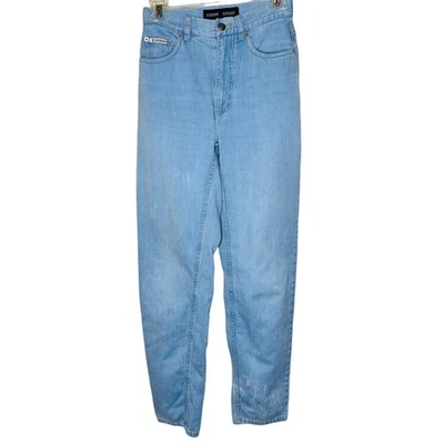 Jeans Escada Sport Mom 26 lavagem leve cintura alta jeans cônico 100% algodão luxo - Imagem 1 de 4