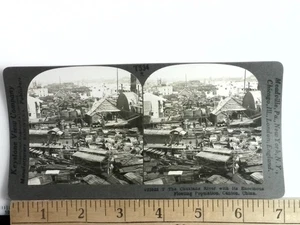 Keystone Stereoview The Chukiang River Floating Homes Canton China V23922 - Picture 1 of 2