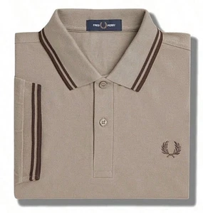 FRED PERRY Twin Tipped Polo # M3600 /  U84 # 3XL - XXXL #Warm Grey/Brick # lesen - Bild 1 von 5