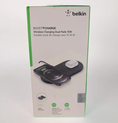 Belkin Dual Wireless Charging Pad 10W Boost Charge for Apple / Samsung New !!! - Image 1 of 2